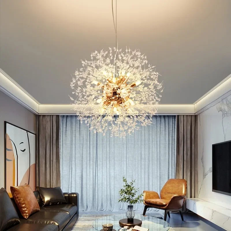 Nordic Modern Crystal Chandelier for Living Room & Bedroom - Energy-Efficient LED Lighting