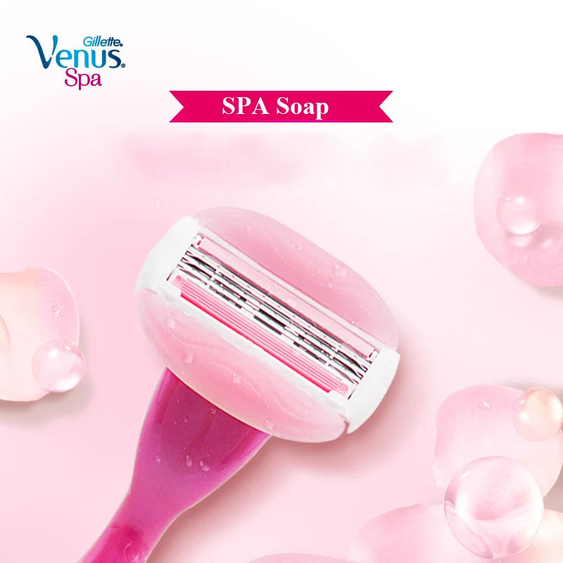 Women’s Razor Blade Set with Smooth Spa Soap - Sharp 3-Layer Replacement Heads