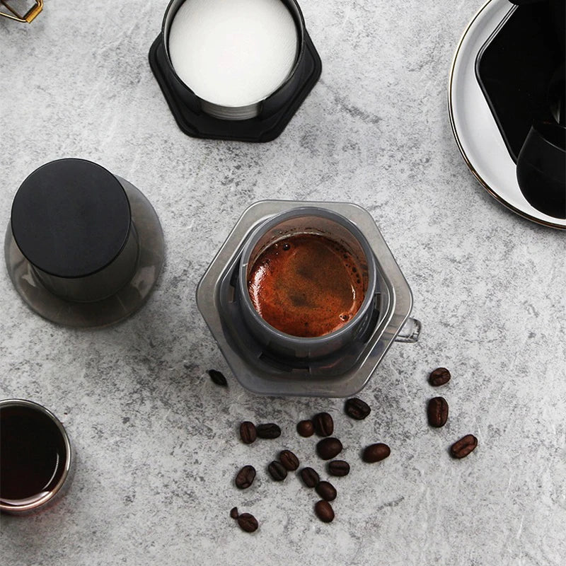 Portable French Press Coffee Maker with Filter Paper - 64mm, 350pcs