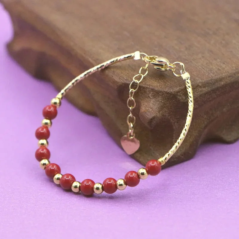 Children's Pearl Beaded Bracelet with Lobster Clasp - Baby Girls Jewelry Accessories