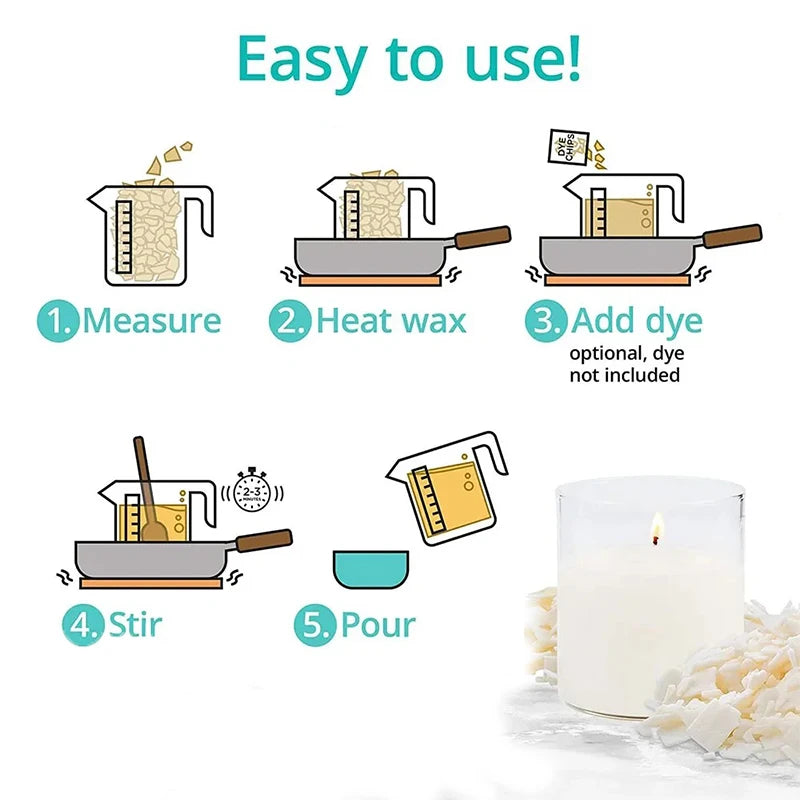 Natural Soy Wax for Candle Making - DIY Scented Candle Raw Material 100-1000g