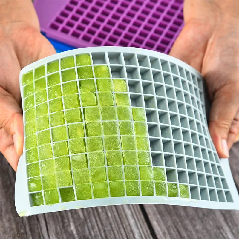 Mini Silicone Ice Cube Tray 160-Grid Foldable Ice Mold for Freezer - Food Grade