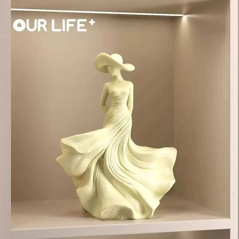 Modern Woman Resin Figurine Art Sculpture - Home Decor for Living Room & Office