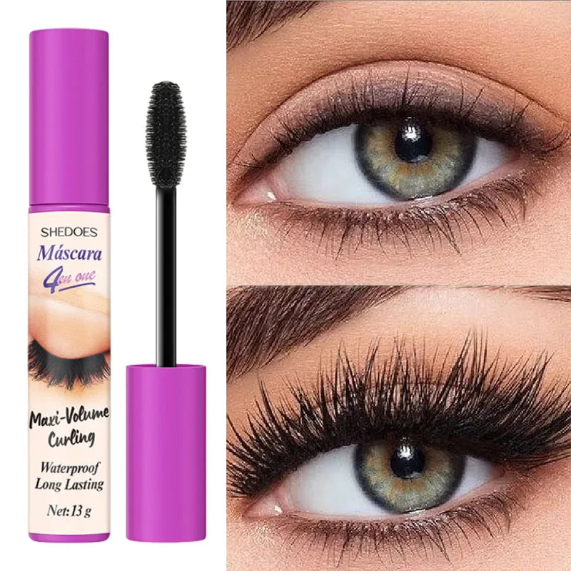 Waterproof 5D Lengthening Mascara for Long-Lasting Silky Lashes - Black