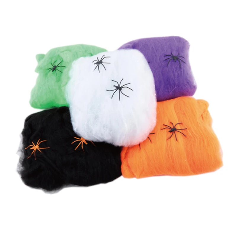 Halloween Spider Web Decorations - Stretch Cobwebs for Haunted House & Party Scenes