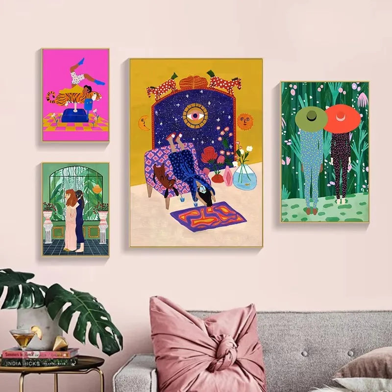 Abstract Woman Mood Wall Art Canvas Poster for Living Room Home Decor