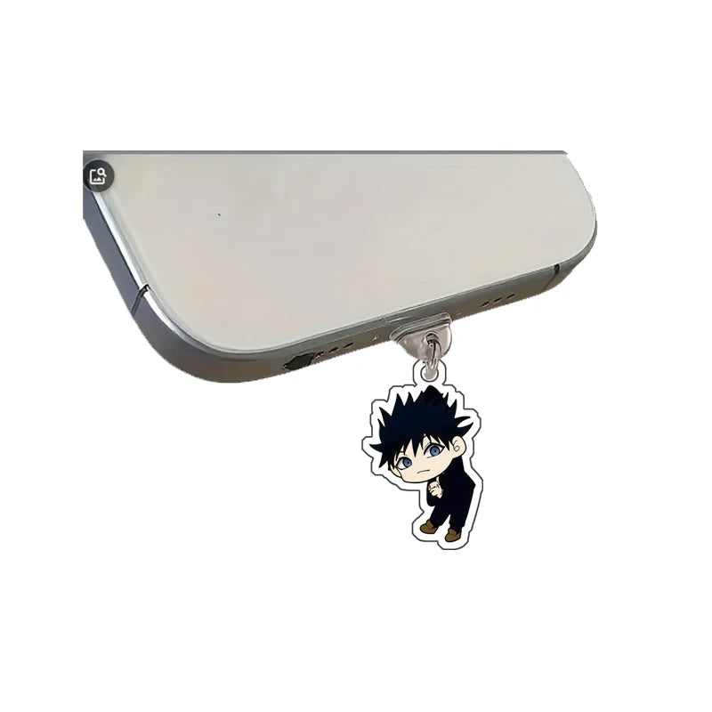 Anime JJK Gojo Satoru Itadori Yuji Fushiguro Megumi Geto Dust Plug Keychain Pendant - Earphone Port Protection