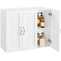 Wall Mounted Three Door Bathroom & Home Storage Cabinet with Adjustable Shelves