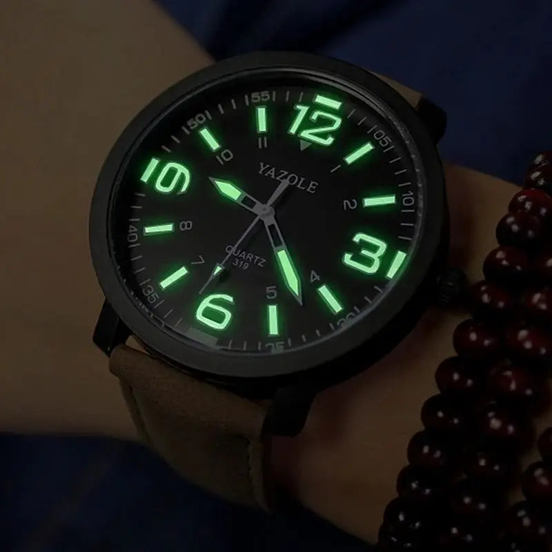 Large Dial Waterproof Luminous Quartz Wristwatch for Men and Women - Fashion Sports Watch