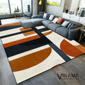 Geometric Area Rug - Durable Slip-Resistant Floor Mat for Living Room & Bedroom