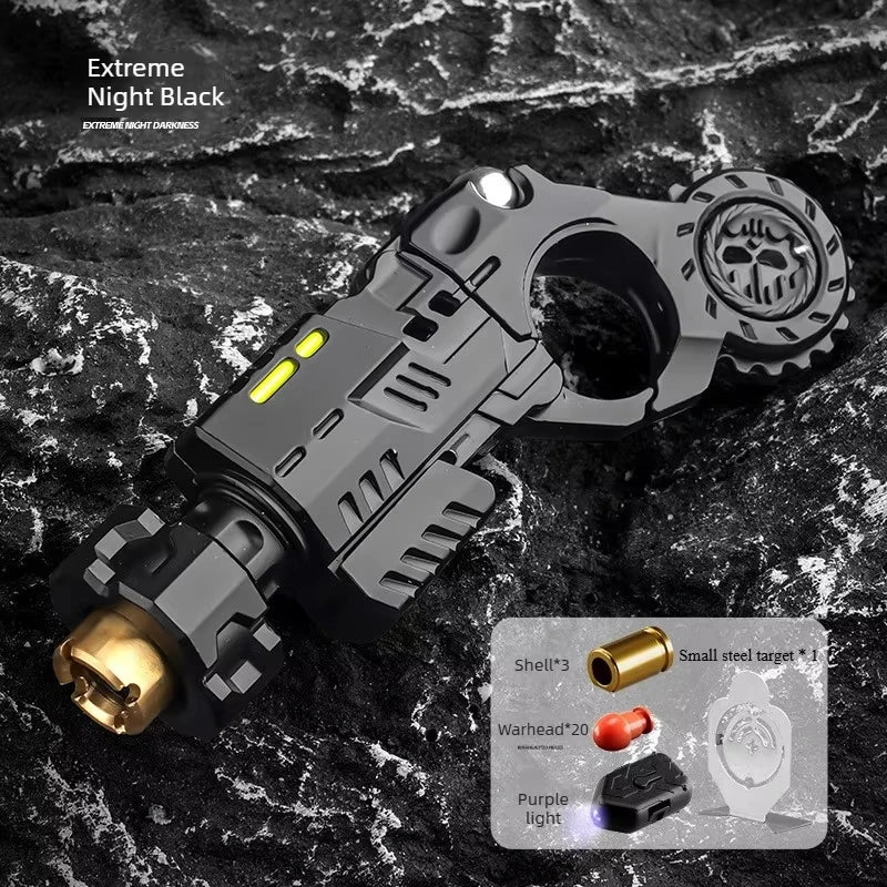 Mini Finger Spinning Top EDC Desk Gadget Stress Relief Toy Set - Alloy Pistol Style