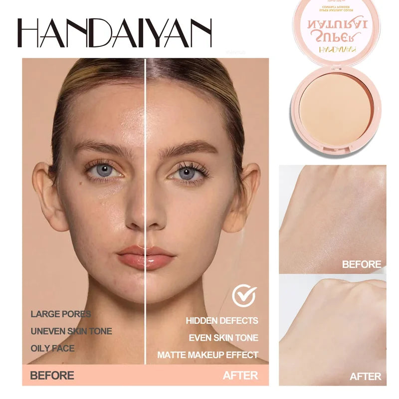 Matte Face Pressed Powder - 24H Oil Control Foundation for All Skin Types