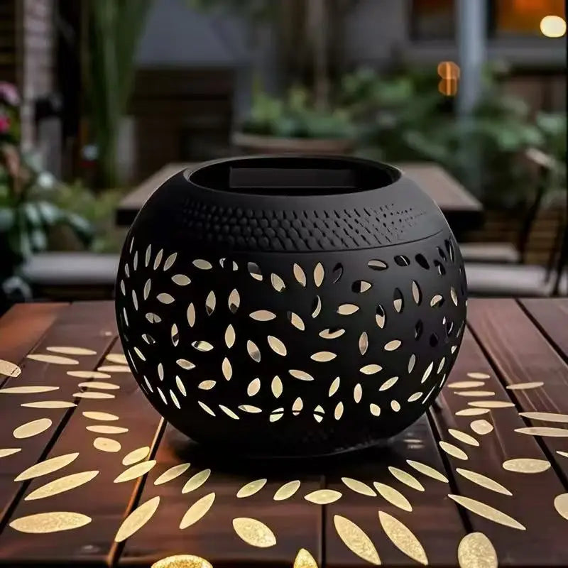 Solar Outdoor Lantern Table Light - Decorative Metal Lantern for Patio Garden