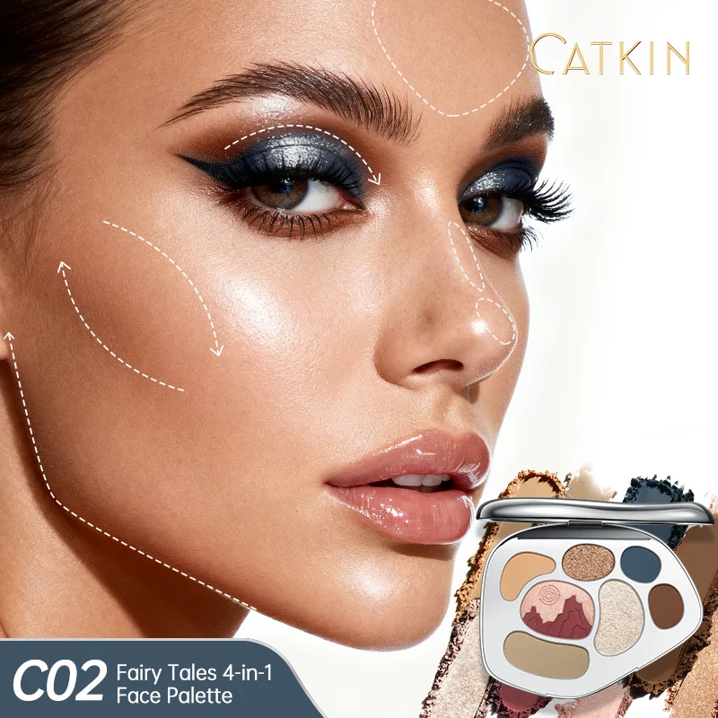 Full Face Makeup Palette with Eyeshadow, Highlighter & Contour - Color Variants