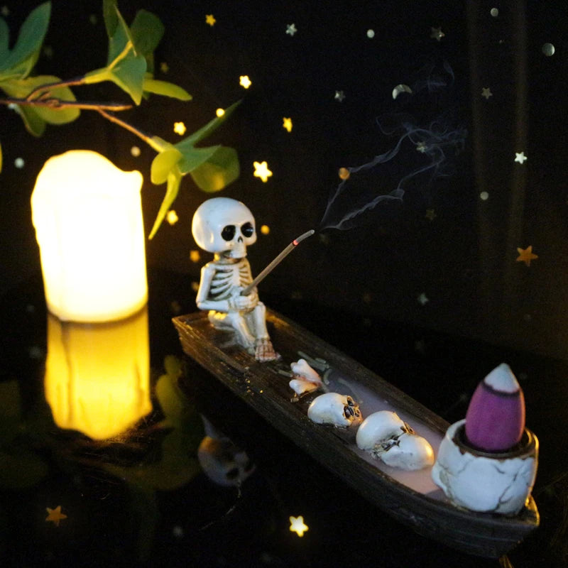 Skeleton Aromatherapy Boat Set - Resin Halloween Diffusers for Fresh Air