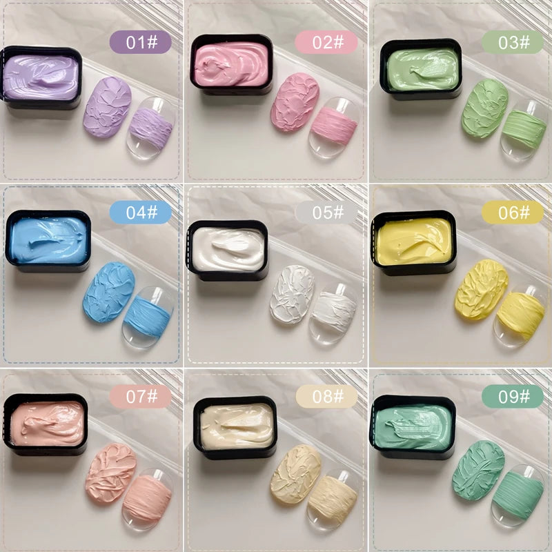 9-Grid Macaron Oil Painting Gel Set for Nails - Vibrant No Wipe Nail Polish