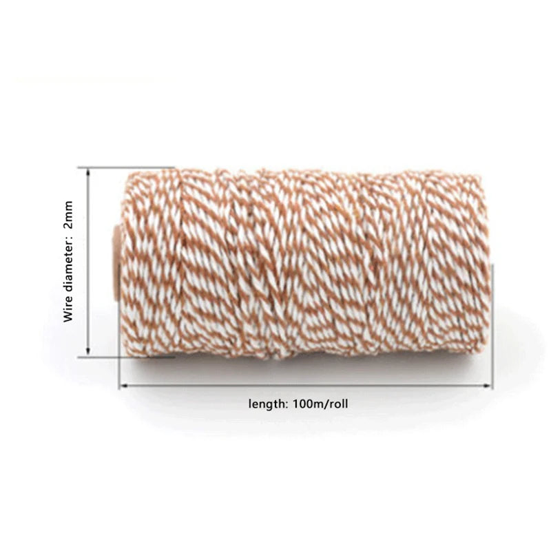Food Safe Cotton Twine for Meat & Poultry Trussing - 100M Thick String Rope