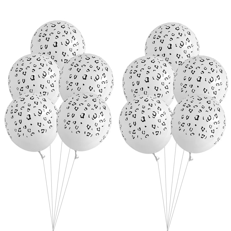 10/20pcs Leopard Texture Latex Balloons Jungle Animal Party Decorations