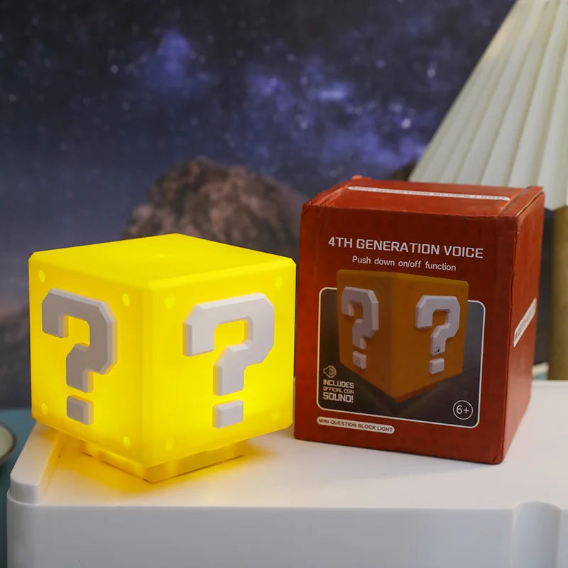 LED Question Mark Brick Night Light with Music USB Desk Lamp for Birthday and Christmas Gifts