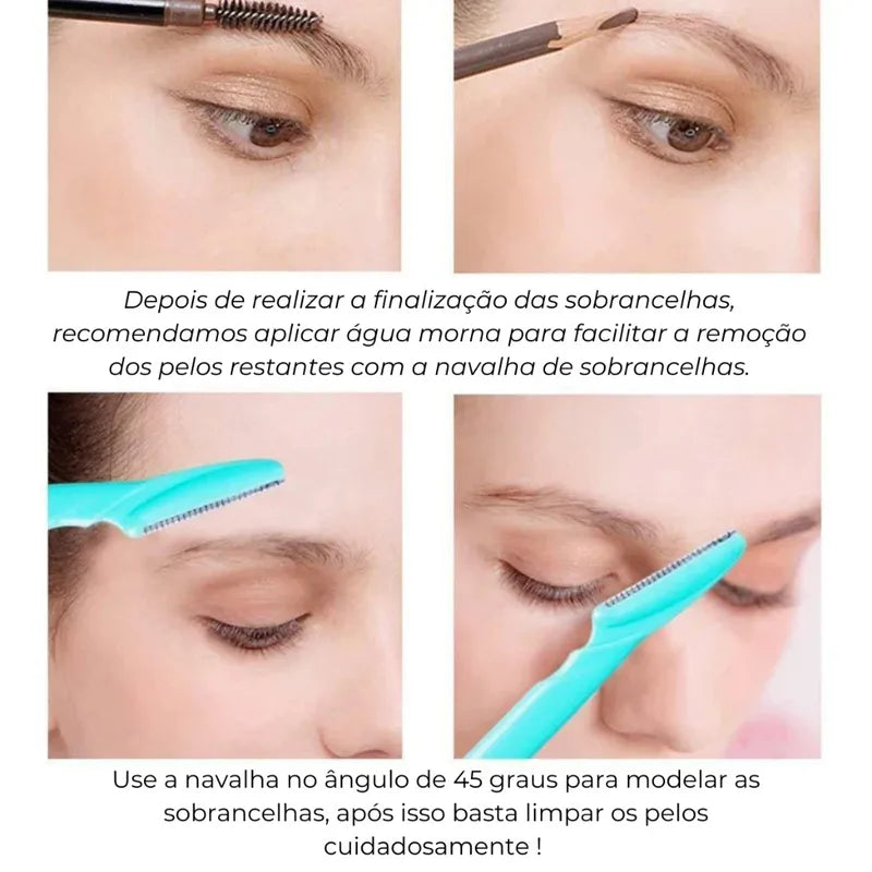 Professional Eyebrow Kit with Precision Pencil and Shaping Razor - Multiple Colors