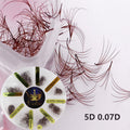 Colorful Premade Volume False Eyelash Extensions 5D Faux Mink Fans for Professional & Beginner Use