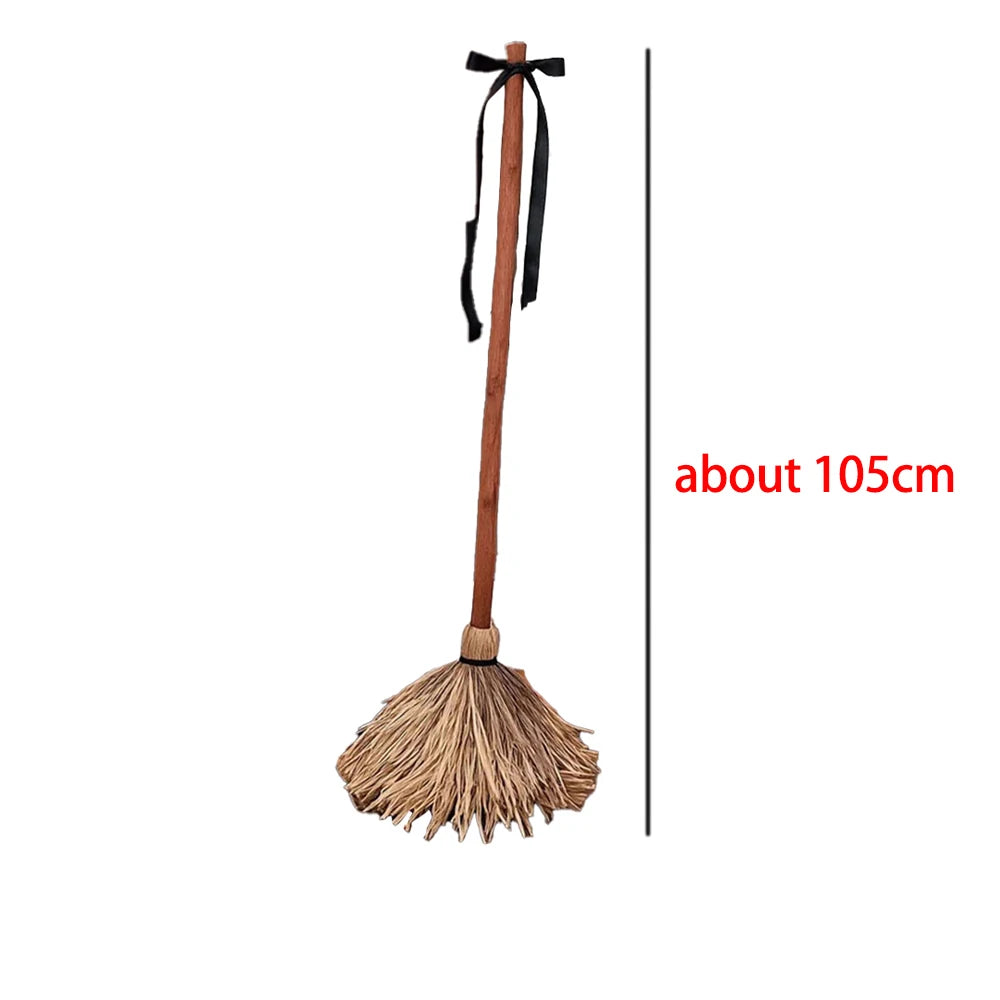 Haunted Floating Witch's Broomstick Halloween Party Prop with Eerie Laugh