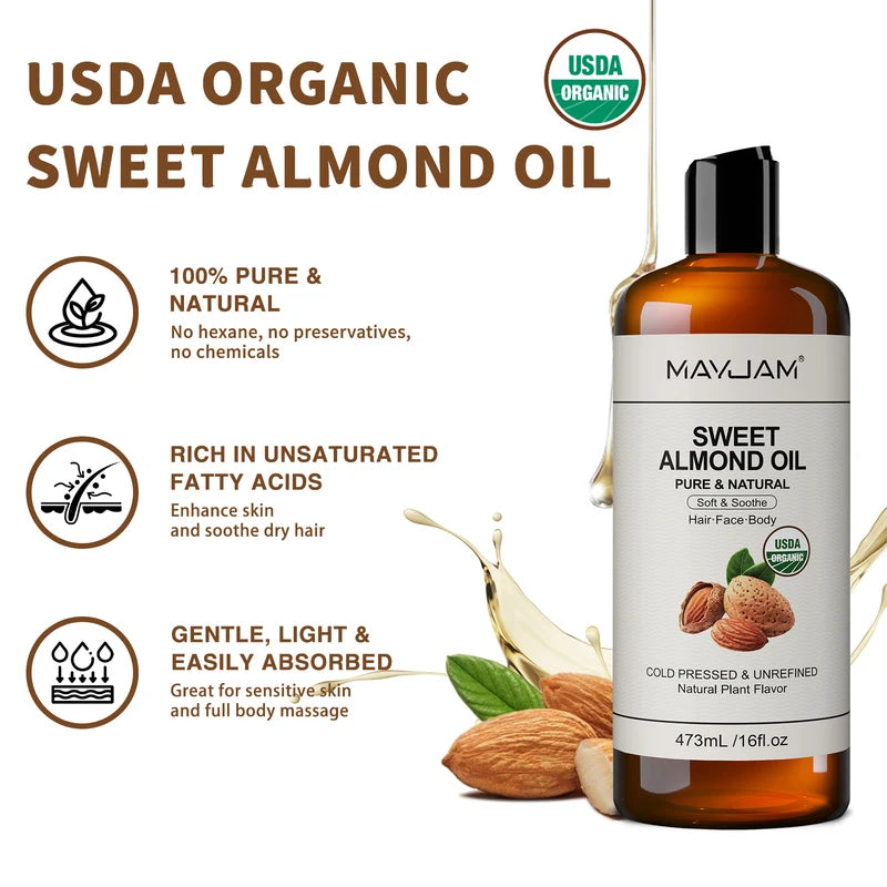 Natural Moroccan Argan Oil for Skin Hair and Body - 473ml Cold Pressed Moisturizer