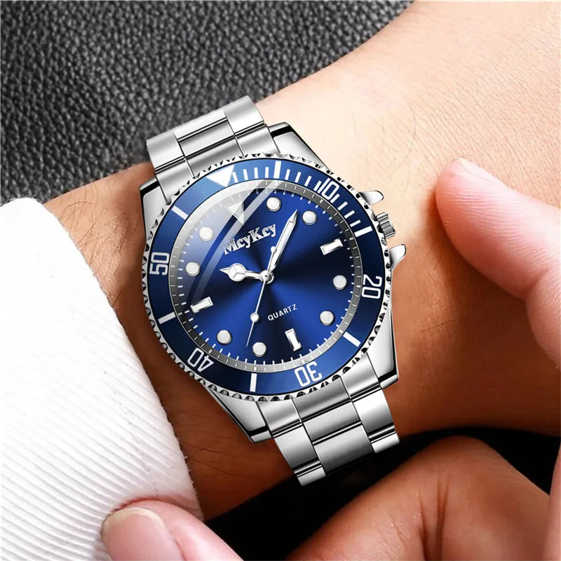 Men's Quartz Watch Large Dial Business Casual Sports Wristwatch - Multiple Colors