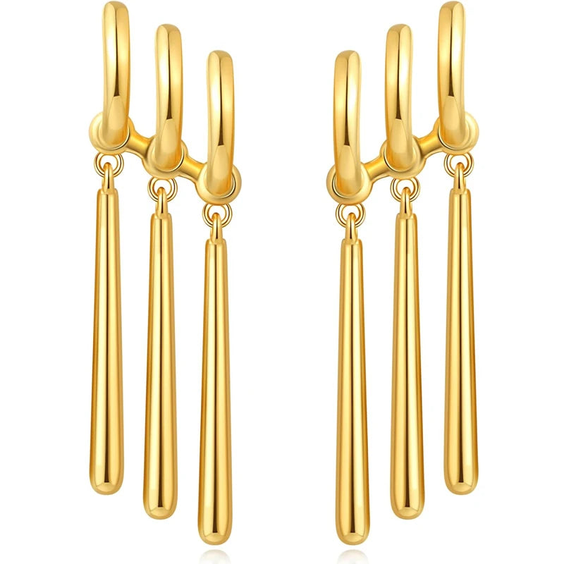 14K Gold Plated Dangle Earrings for Women & Men Anime Cosplay Jewelry - One Ear Piercing