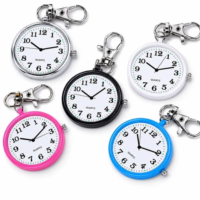 Mini Quartz Pocket Watch Keyring - Nurse, Doctor, Student Gift & Accessory