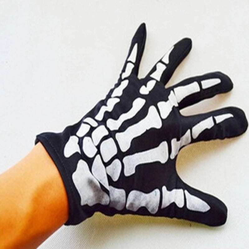 Halloween Claw Gloves Black and White Skull Ghost Costume Props