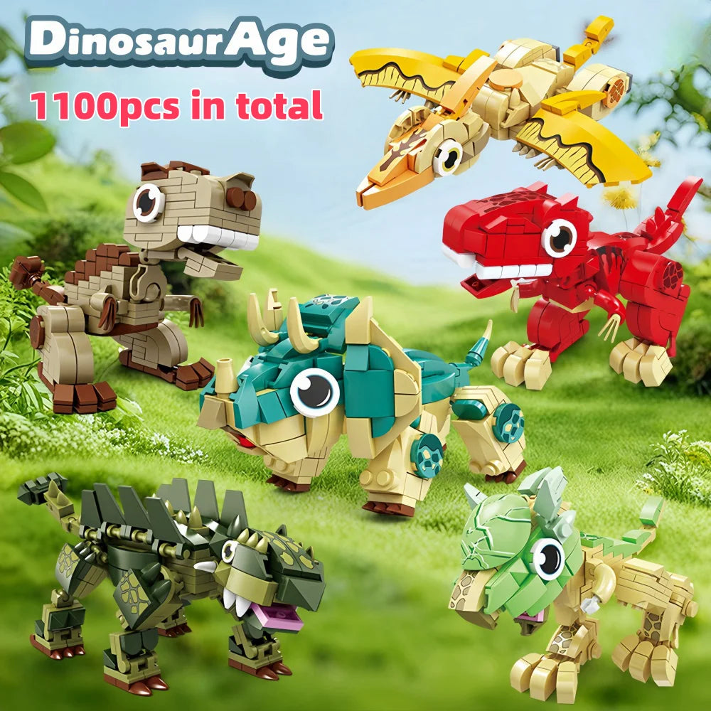 Dinosaur Fossil Building Blocks Set - Educational STEM Toy for Kids, Home Decor