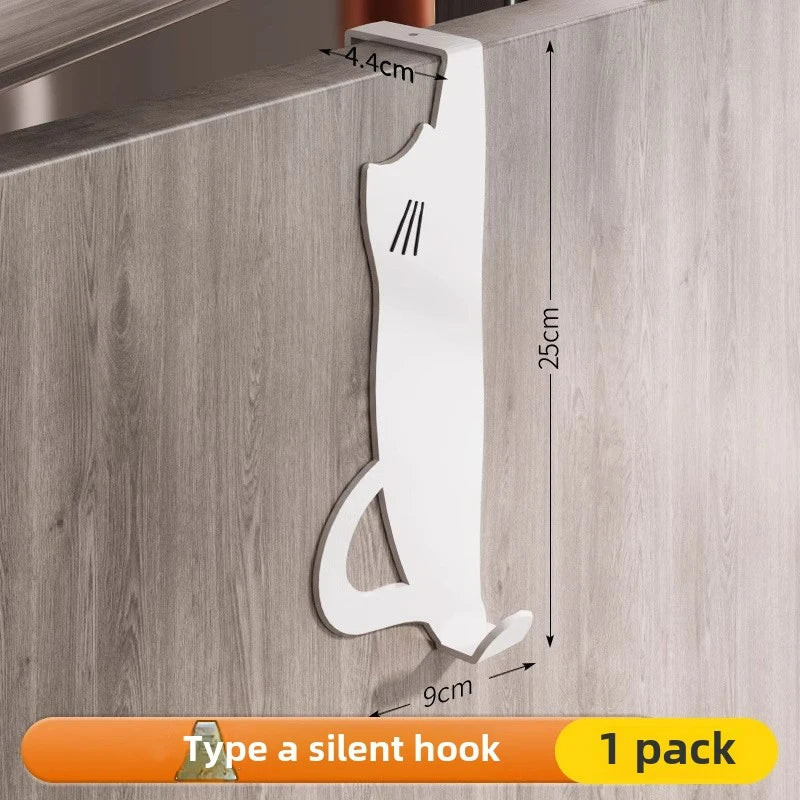 1/6 Piece Over-the-Door Hook Set - No-Drill Storage Rack for Kitchen & Closet