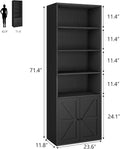 Farmhouse Wooden Display & Storage Cabinet with Barn Doors - 71.4 Inch