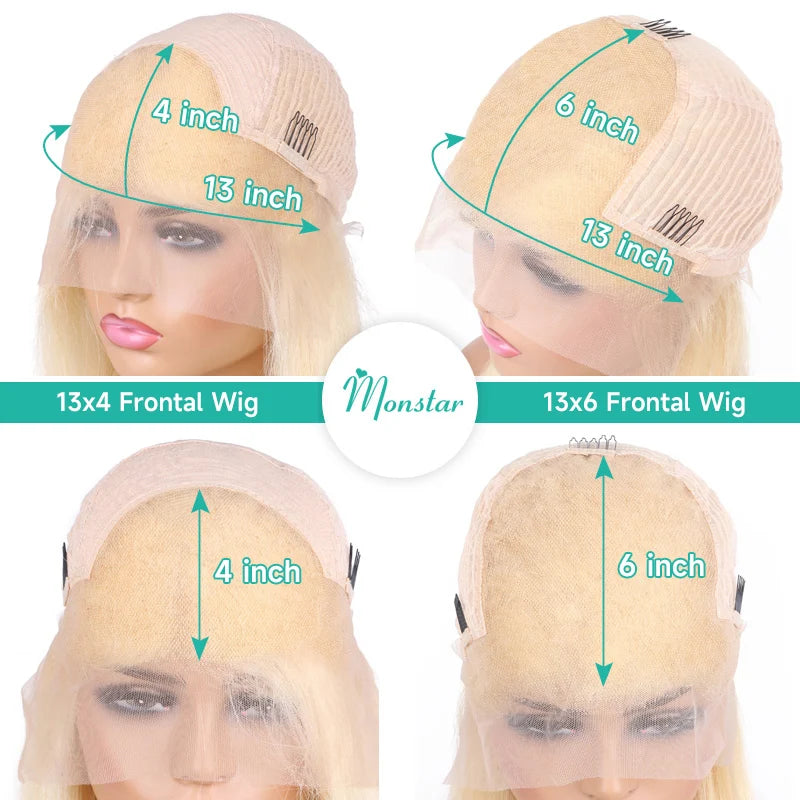 High Density Blonde Lace Front Wigs with Body Wave Human Hair 13x4 13x6