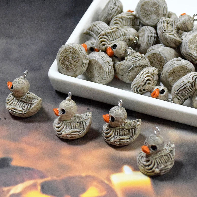 10pcs Halloween Skeleton Duck Resin Charm Earrings Necklace Bracelet Jewelry Making Supplies