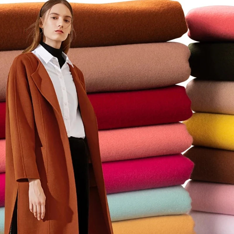 150cm Wide Thickened Double-Sided Woolen Fabric for Autumn Winter Coats DIY Sewing