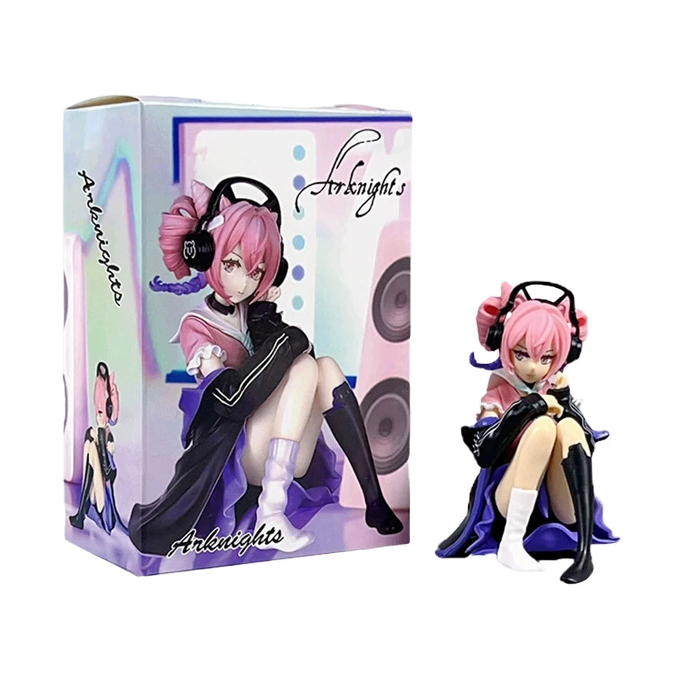 Anime PVC Figure Noodle Stopper Desk Decoration Doll Collection - Black & White