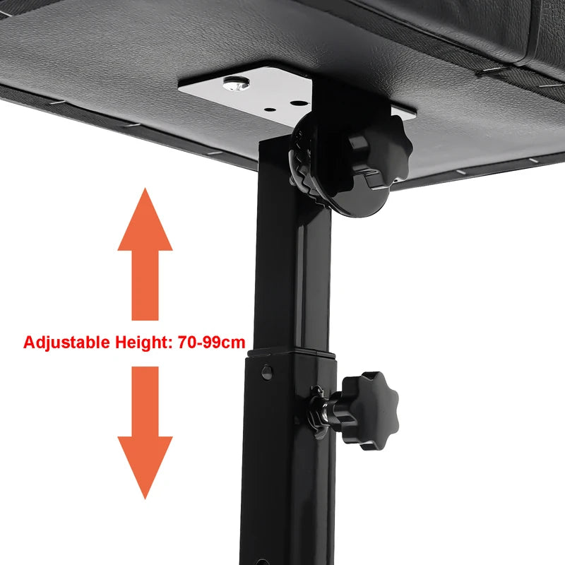 Adjustable Armrest Tattoo Stand with 340° Rotatable Sponge Panel, Stable & Height Adjustable 70-99cm, Black