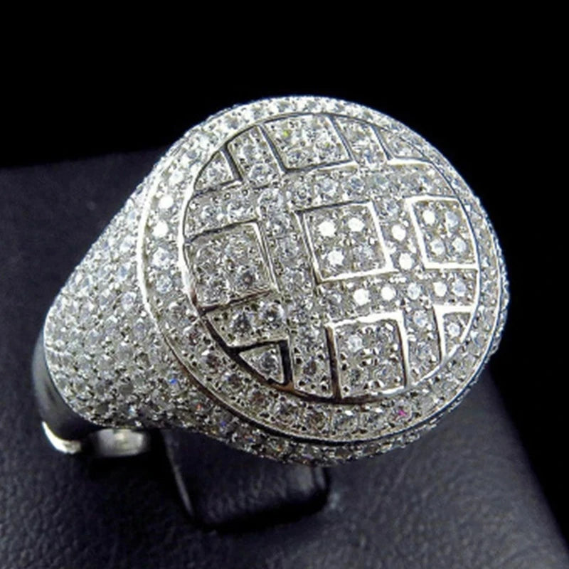 Trendy Crystal Inlaid Women Men Ring Jewelry - Business & Fashion Style