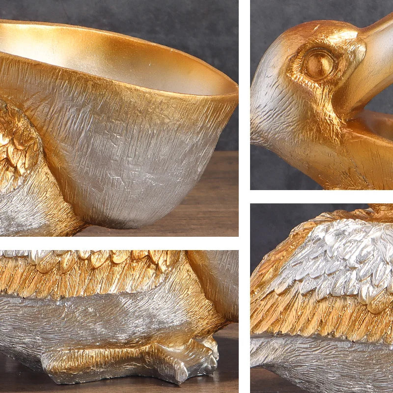European-Style Pelican Animal Ornament with Key Storage for Liquor, Living & Shoe Cabinets