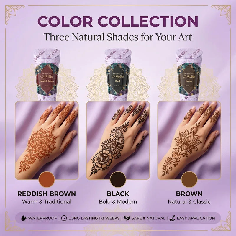 Temporary Body Paint Tattoo Paste Set 12 Colors Painless DIY Fake Tattoo