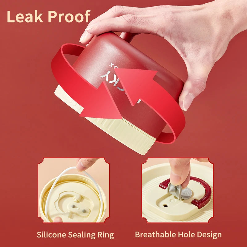 Insulated Stainless Steel Lunch Box with Cutlery & Thermal Bag - Leak-proof Food Container