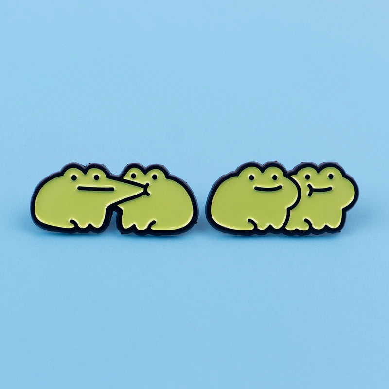 Cute Frog Enamel Pin Cartoon Animal Badge for Backpack, Jacket, or Costume