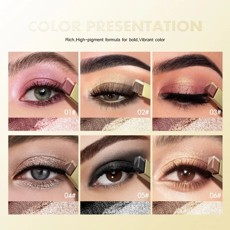 Waterproof Metallic Eyeshadow Stick - Long-Lasting Highlight & Shadow Makeup