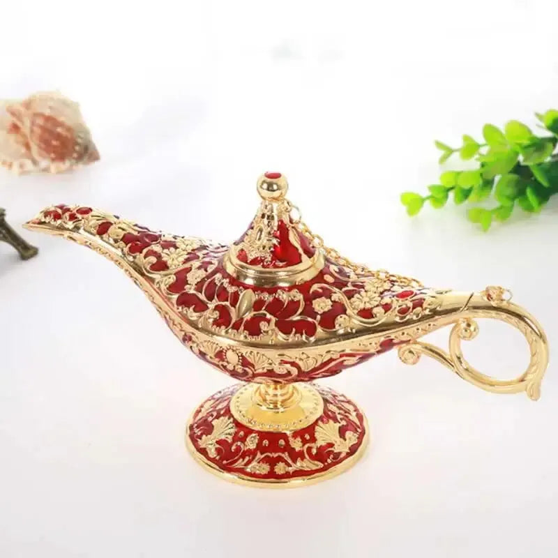 European Style Large Aladdin Lamp Decor - Metal Ornament for Home & Holiday