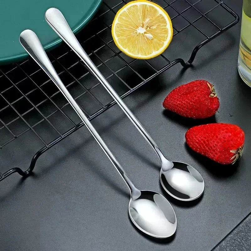 6Pcs Long Handle Stainless Steel Ice Tea Spoons - Dishwasher Safe