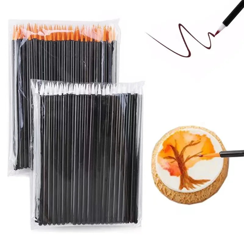 Disposable Nail Art & Makeup Brushes Set - Manicure, Eyeliner, Painting Tools