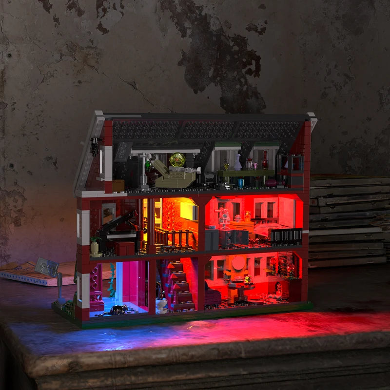 Haunted House Building Set with Lighting - Horror Movie Brick Toy for Adults