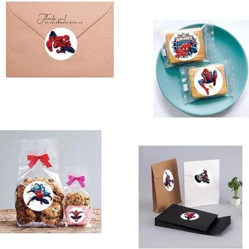 500PCS Cute Spidey and His Amazing Friends Round Stickers for DIY Laptop Notebook Decor